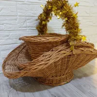 سه عدد سبد حصیری در سه سایز