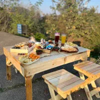 میز صندلی تاشو چوبی