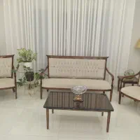 مبلمان ۷ نفره در حد نو با کیفیت عالی چوب راش