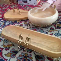 سرویس پذیرایی ۴تیکه چوبی وبرنج