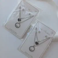پک گردنبند دوتایی و گوشواره