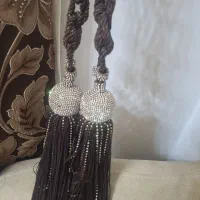 ۶ عدد آویز گوی نگین دار پرده سالم