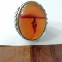 انگشتر عقیق یمنی خون بند اصل رکاب نقره مردانه
