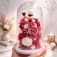 باکس شمع شیشه ای طرح خرس