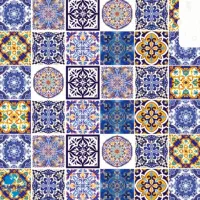 برچسب کابینت تم آبی کاشیکاری