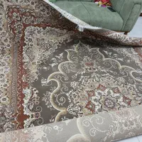 فرش 9کتری گردویی کرم  نو
