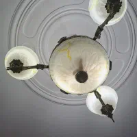 یک جفت لوستر کلاسیک برنزی ۳شعله شیک و سالم