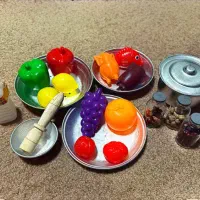 اسباب بازی میوه و ظرف و ظروف آشپزخانه