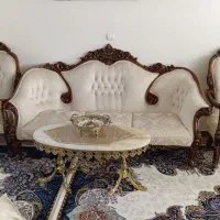 مبل ۹ نفره کلاسیک چوب راش و گردو