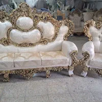 مبل سلطنتی مدل گلرخ ۴۰۵ با ورق طلا