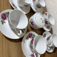 فنجان نعلبکی گل سرخی