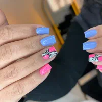 کاشت ناخن رنگ و لایت کوتاهی