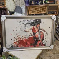 بوم تابلو جدید مدل دختر نوازنده قرمز کوچک