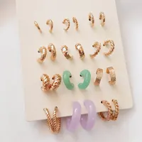 گوشواره نیم حلقه‌ای 12 جفتی چند رنگ|بدلیجات|اراک, |دیوار