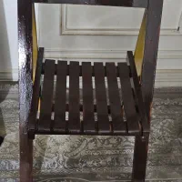 دوعدد صندلی چوبی تاشو
