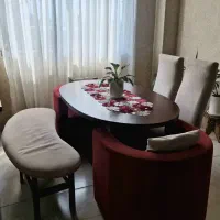 ناهارخوری ۶ نفره چوبی با میز کمددار