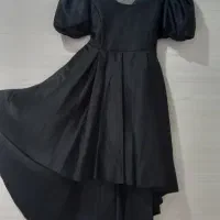 پیراهن ساتن مشکی بچگانه دخترانه