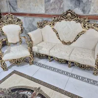 مبل سلطنتی ۹نفره تمام چوب پنچه شیری مبل شاهان