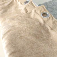 پرده مخمل کرم پانچی کاملا نو