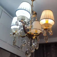 لوستر چهار شعله با کریستال