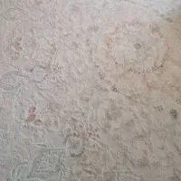 فرش کرم رنگ گل برجسته