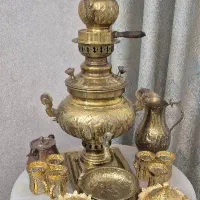 سماوربرنجی وسطل وگلدان