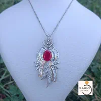 مدال نقره جواهری درشت مدل سلطنتی