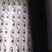 پرده پذیرایی سفید قهوه ای