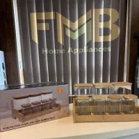 ست پاسماوری و ادویه بوریسیلیکات با استند‌ بامبو