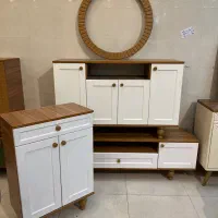 کنسول نئوکلاسیک سفید طرح چوب