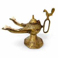چراغ برنجی دو شعله سنتی و آنتیک الکل و نفت