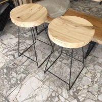 صندلی اپن و کانتر روستیک چوب و فلز