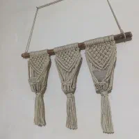 دیوار کوب مکرومه کرم جاشمعی