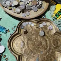سکه نقره صدساله و شاهی و سینی نقش دار...