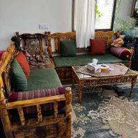 مبل سنتی باکس دار با میز وسط و میز بار