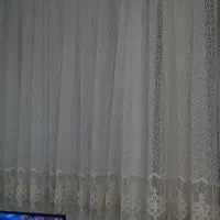 دو تا پرده با چوب پرده در حد نو