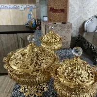 ظرف شکلات خوری دکوری طلایی