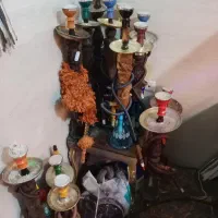 14عدد قلیان  تنه چوب قدیمی تم دار