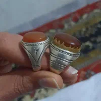 انگشتر عقیق یمن اصل نگین پرتقالی