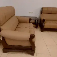 مبلمان ۹ نفره چرم و چوب