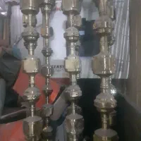 ۱۰ عدد قلیان پایه بلند برنجی با شیشه ۳پوست