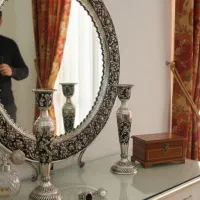 اینه شمعدان قلم دست روکش نقره