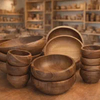 تولید و فروش ظروف و ملزومات چوبی عمده و تک
