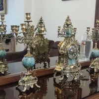 شمعدان وساعت برنجی(برنزی)