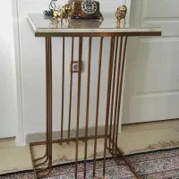 میز پایه استیل طلایی