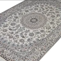 فرش دستبافت ۴ متری نایین اصل ۶لا گل ابریشم کرم