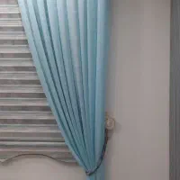 دستک پرده حریر ابی