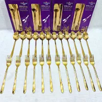 قاشق چنگال 12 عددی طلایی آلمانی